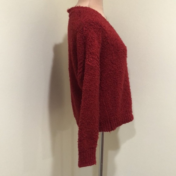 Anthropologie Sanctuary Sweater Size XS Cranberry Red Fuzzy Pullover - Picture 5 of 11